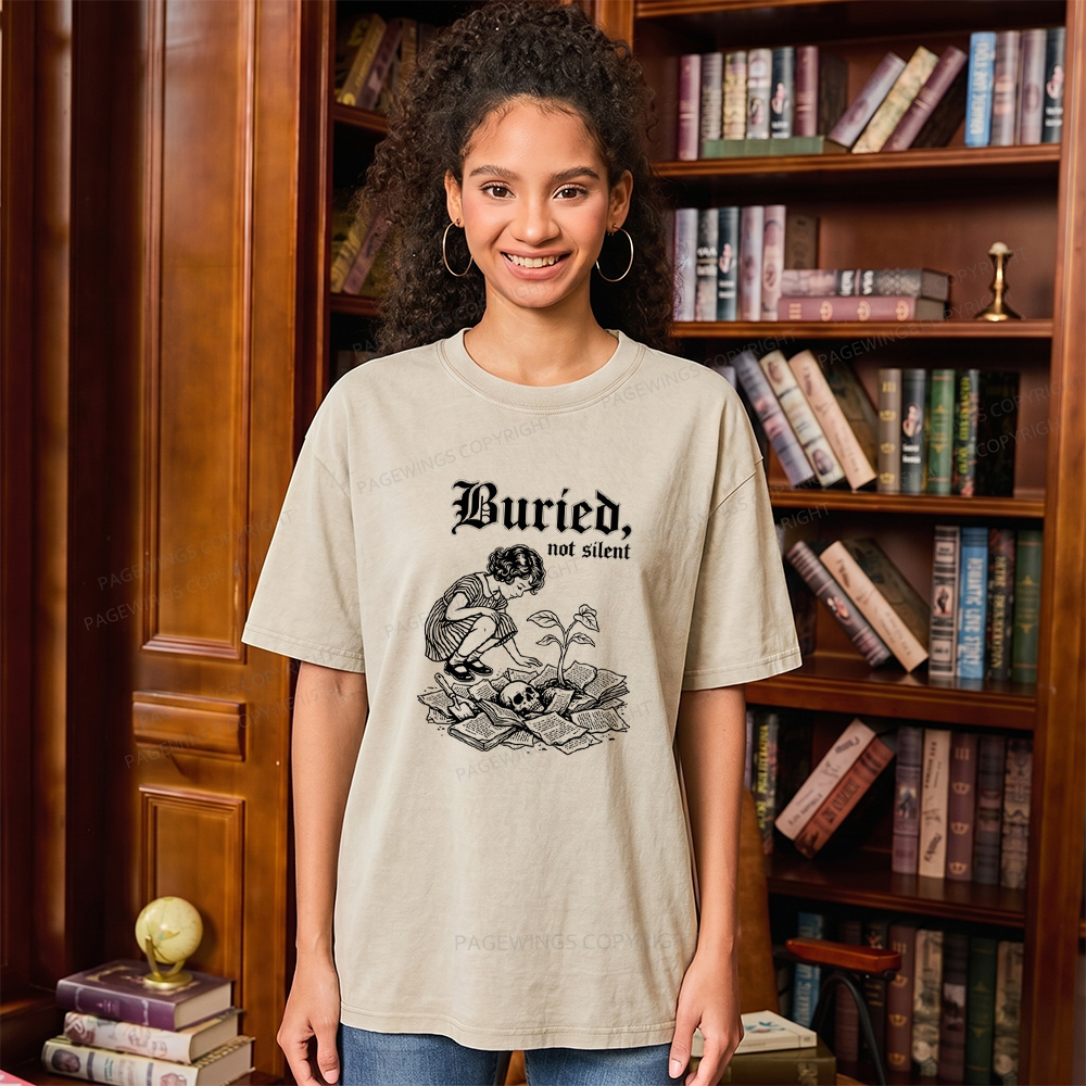 Pagewings Buried Not Silent Unisex Washed T-shirt
