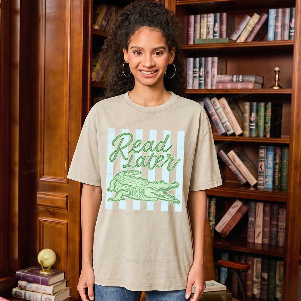 Pagewings Read Later Unisex Washed T-shirt