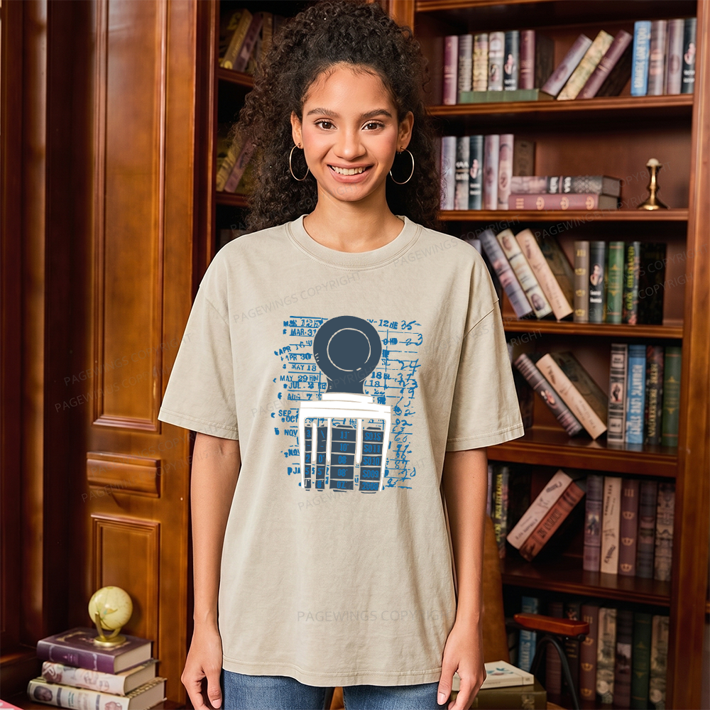 Pagewings Books Library Stamp Unisex Washed T-shirt
