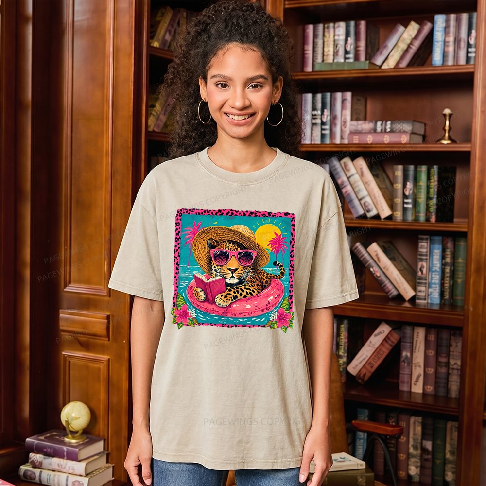 Pagewings Summer Reading Unisex Washed T-shirt