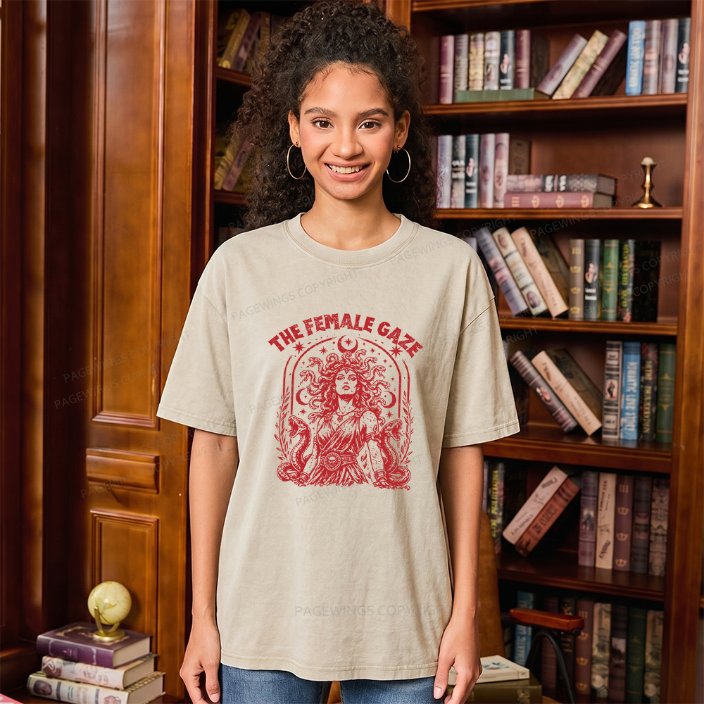 Pagewings Vintage Medusa Feminist Unisex Washed T-shirt