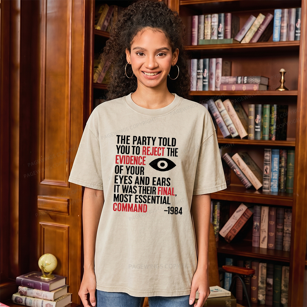 Pagewings Dystopia Quote Unisex Washed T-shirt