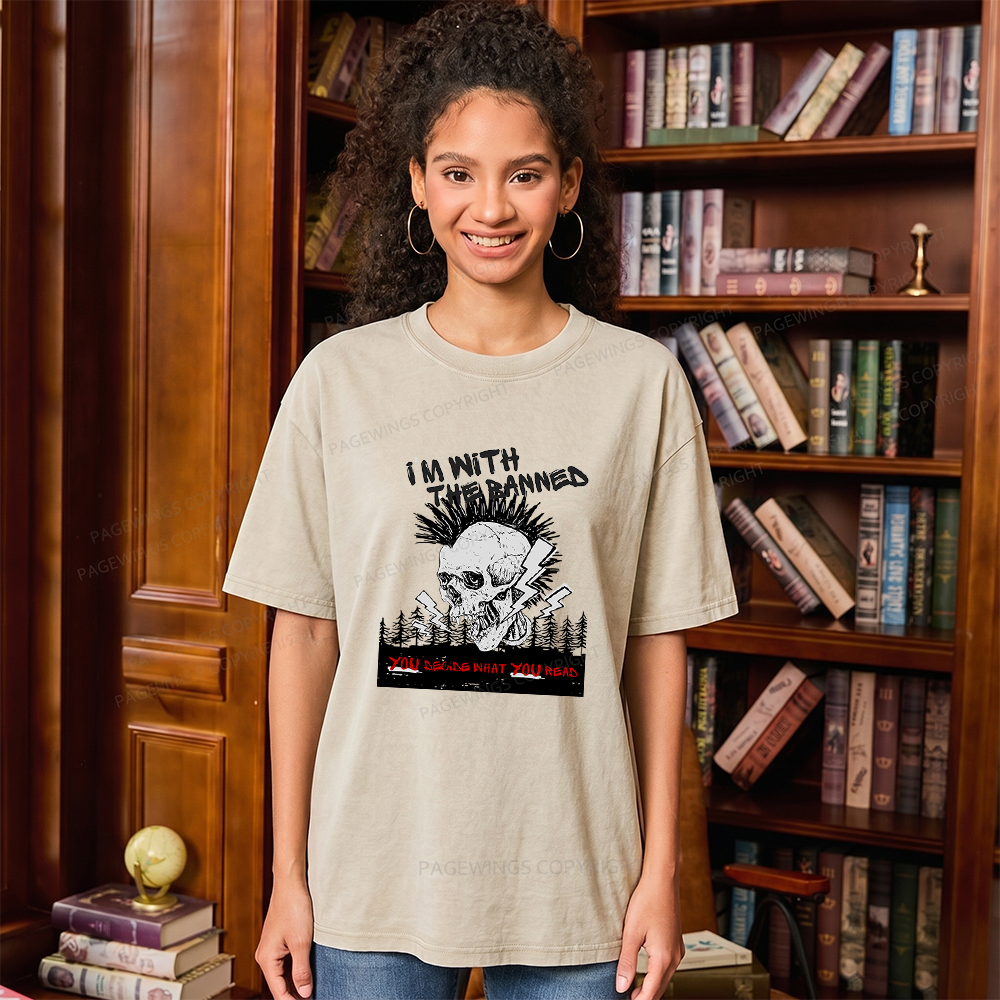 Pagewings I'm with the Banned Unisex Washed T-shirt