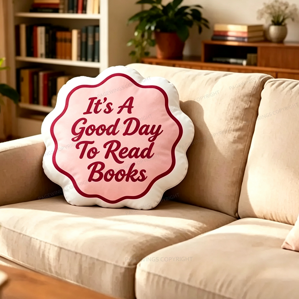 Pagewings It's A Good Day To Read Books Shaped Throw Pillow