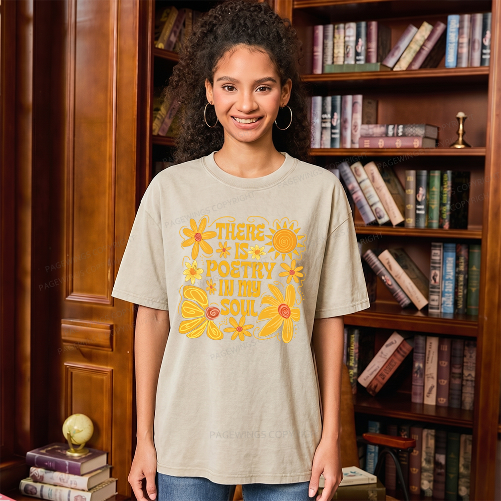 Pagewings There Is Poetry In My Soul Unisex Washed T-shirt