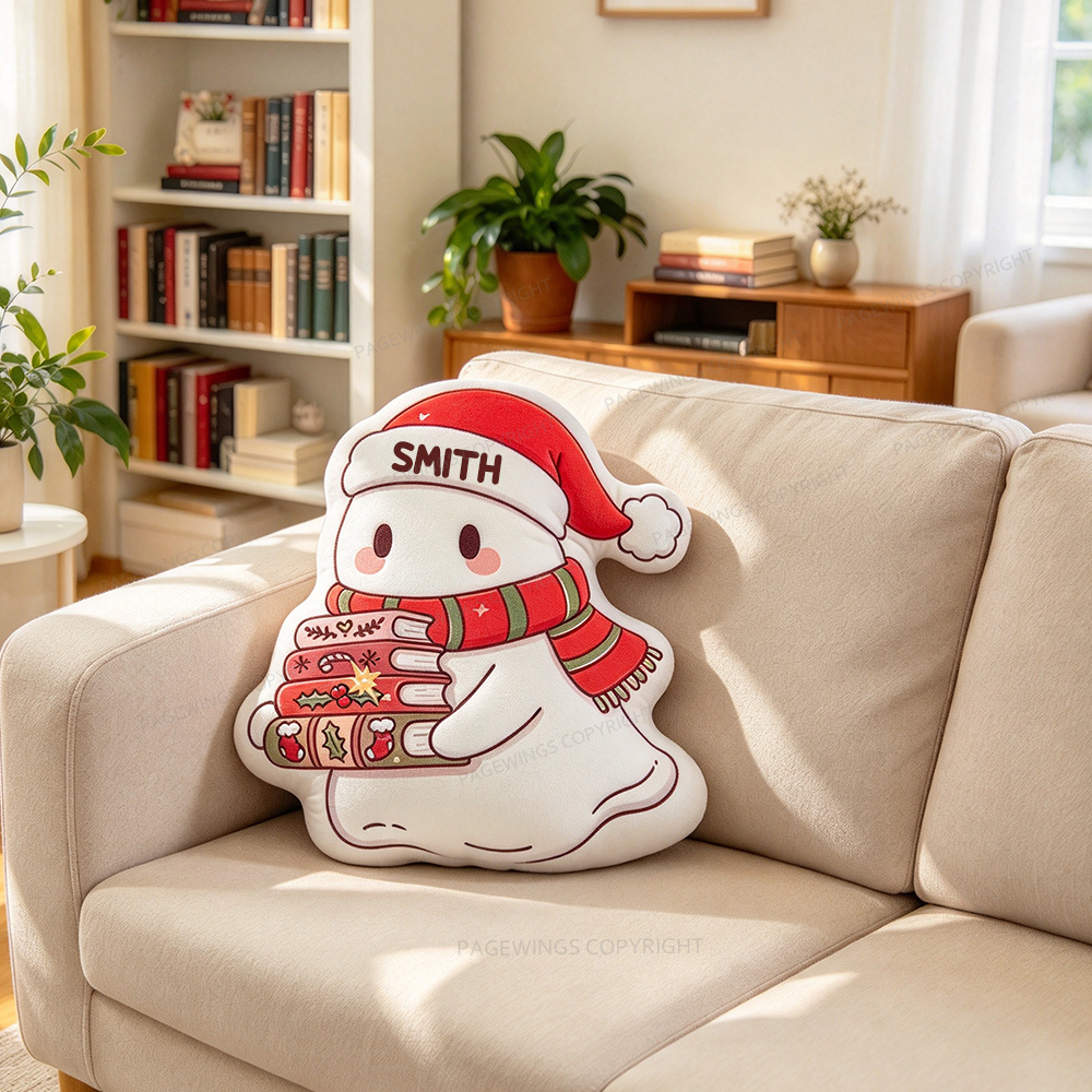 Pagewings Personalized Christmas Snowman Shaped Throw Pillow
