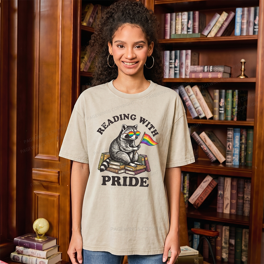 Pagewings Reading With Pride Unisex Washed T-shirt