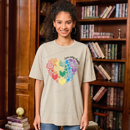 Pagewings Love Every Chapter Unisex Washed T-shirt