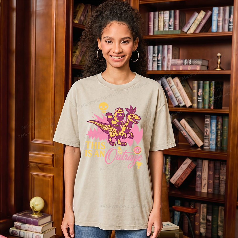 Pagewings This Is An Outrage Unisex Washed T-shirt