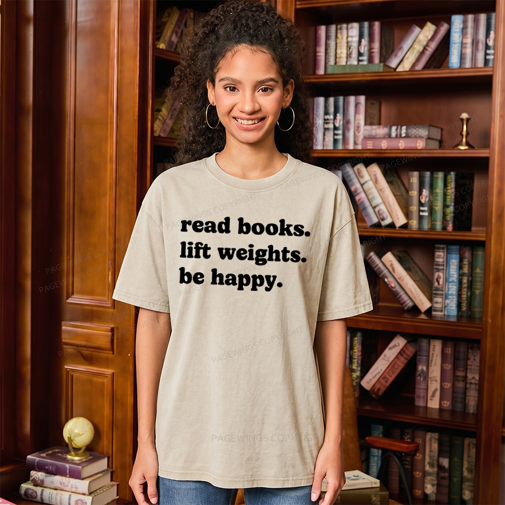 Pagewings Book Lover Gym Unisex Washed T-shirt