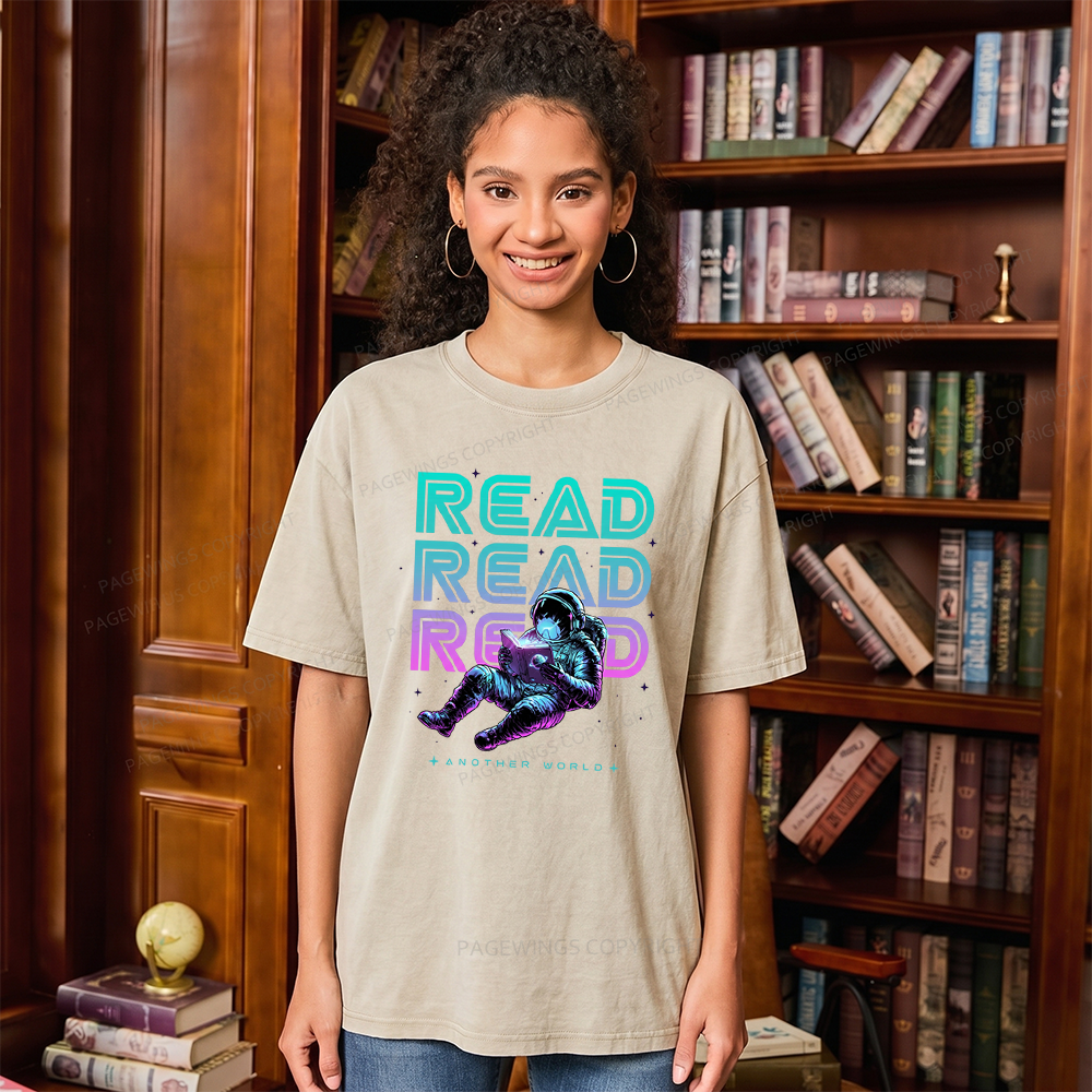 Pagewings Read Another World Unisex Washed T-shirt