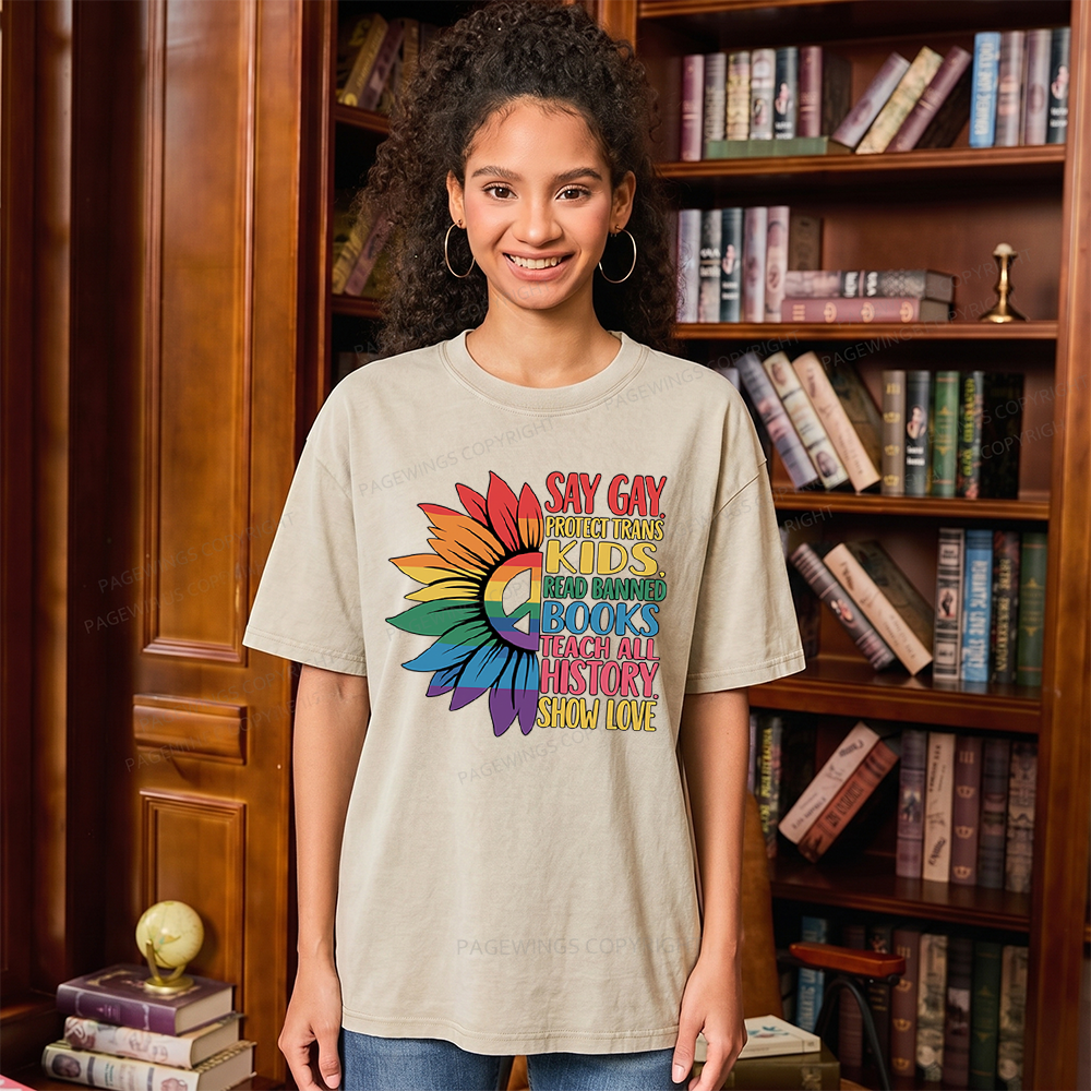 Pagewings Pride Month Unisex Washed T-shirt