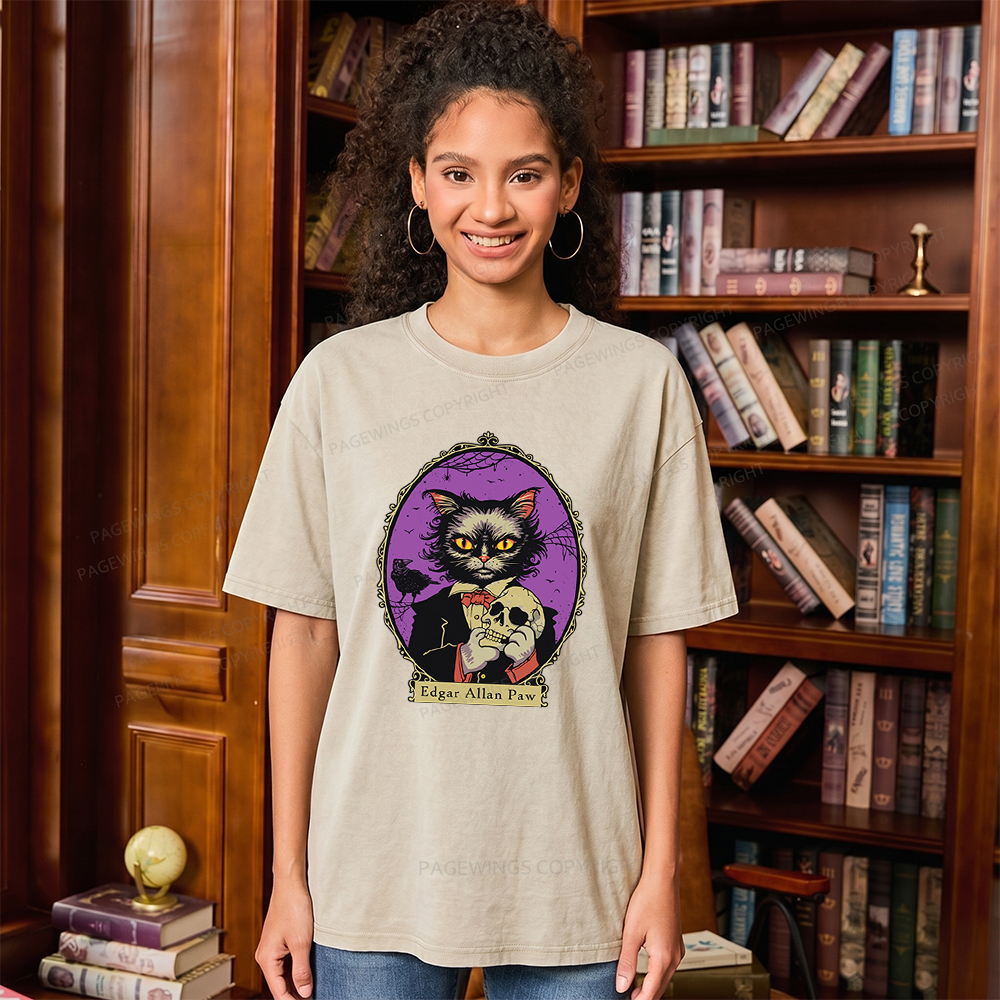 Pagewings Gothic Novel Lover Unisex Washed T-shirt