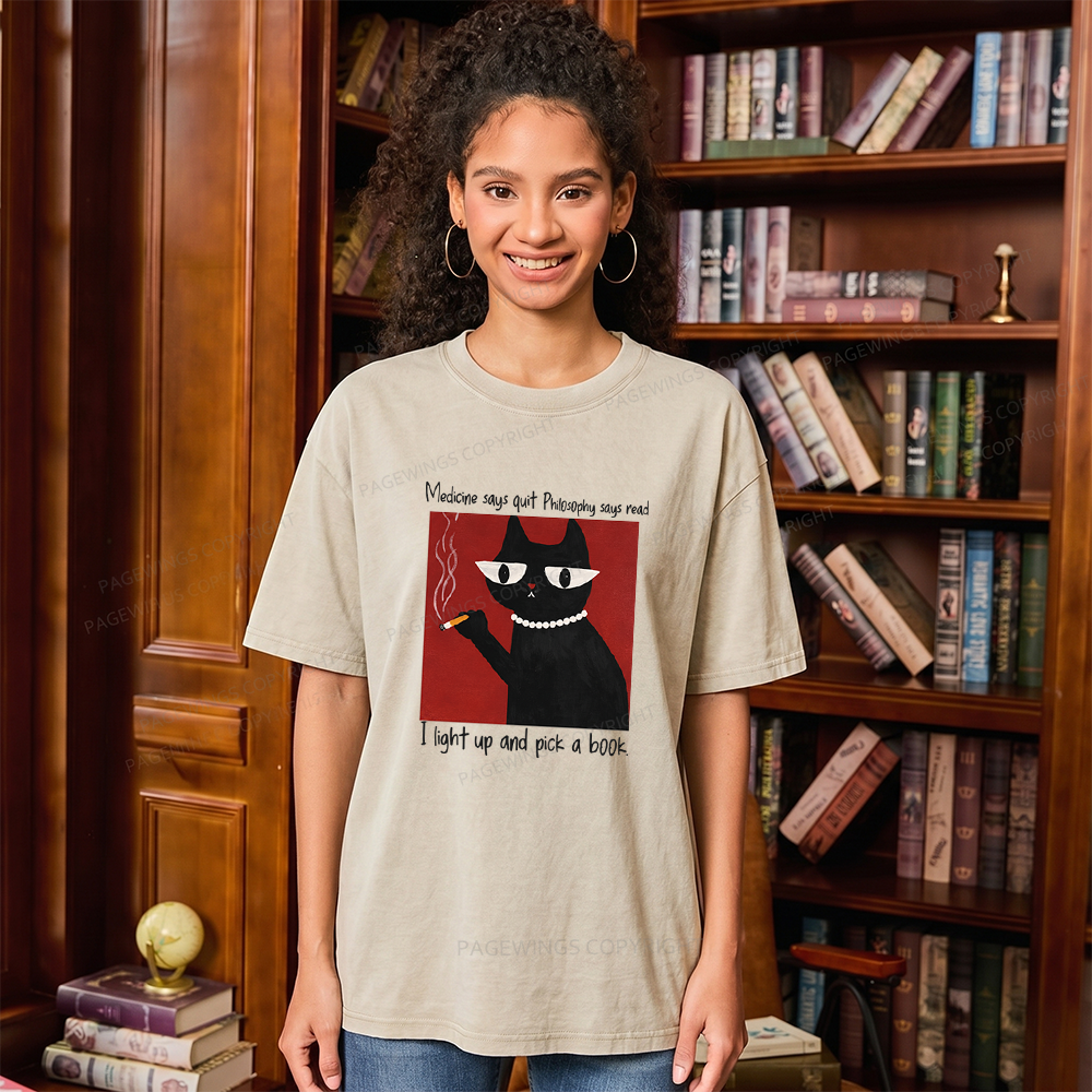 Pagewings Funny Book Unisex Washed T-shirt