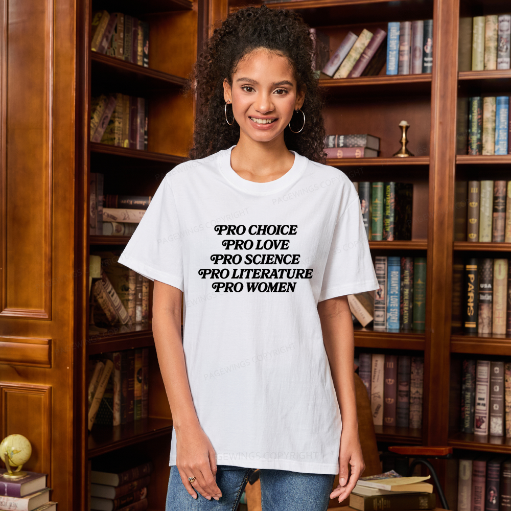 Pagewings Pro Choice Love Science Literature Unisex Classic T-shirt