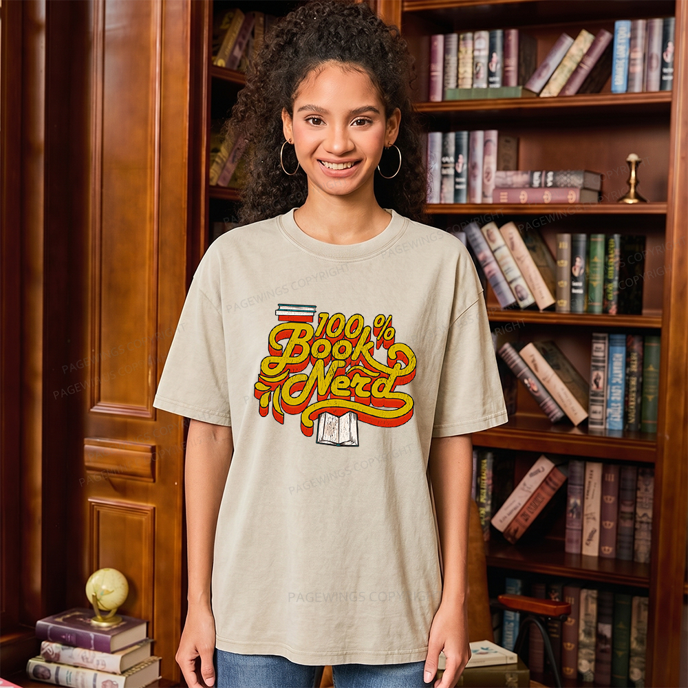 Pagewings Book Nerd Unisex Washed T-shirt