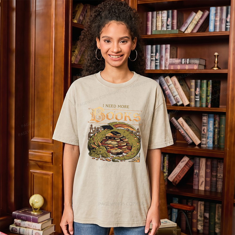 Pagewings I Need More Books Unisex Washed T-shirt