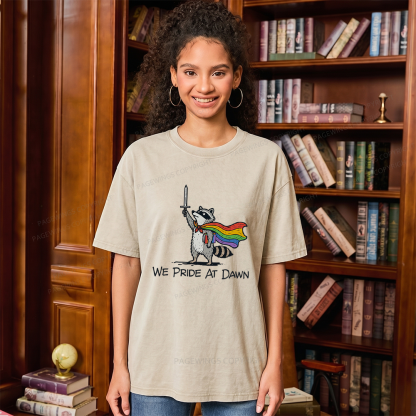 Pagewings We Pride At Dawn Unisex Washed T-shirt