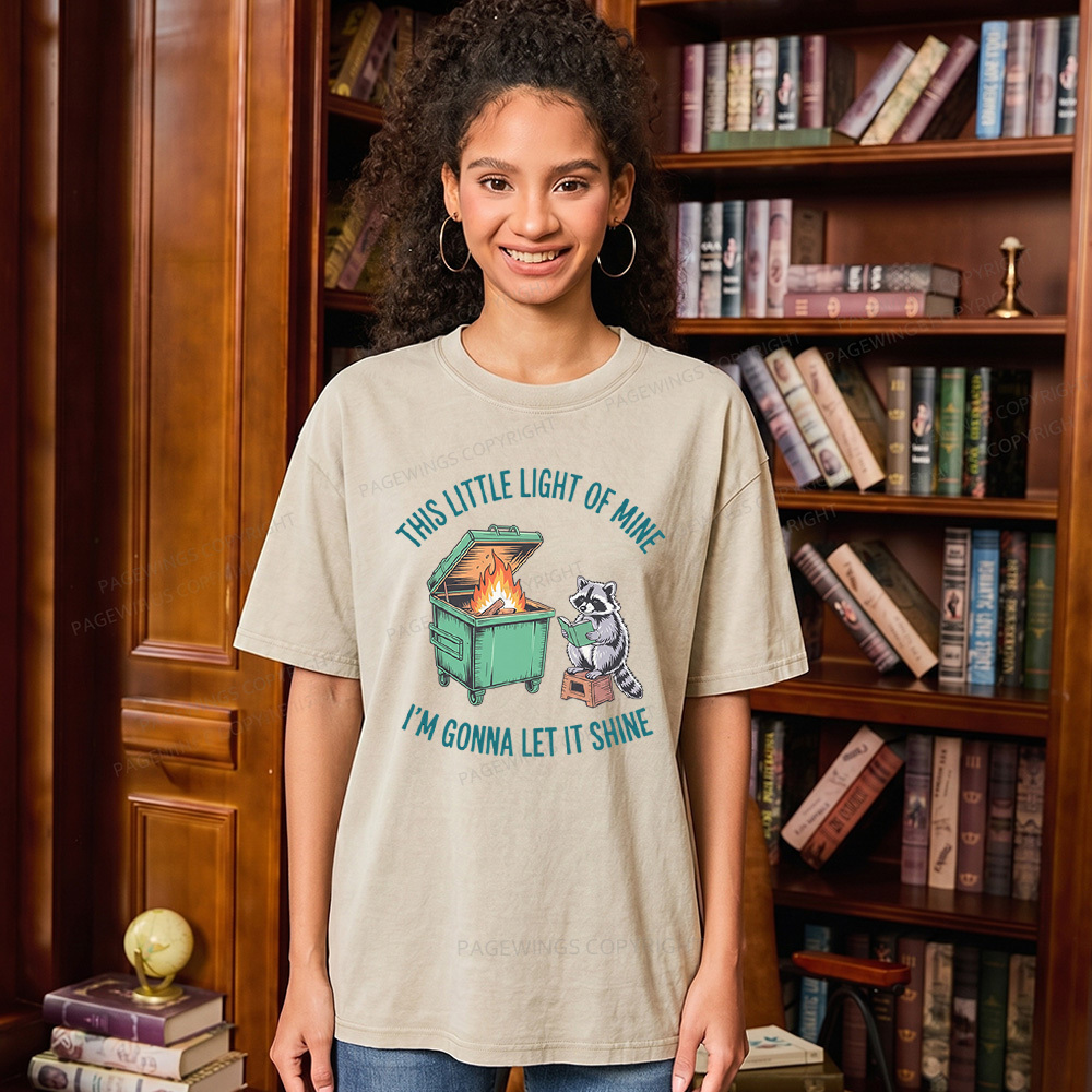 Pagewings This Little Light Of Mine Unisex Washed T-shirt