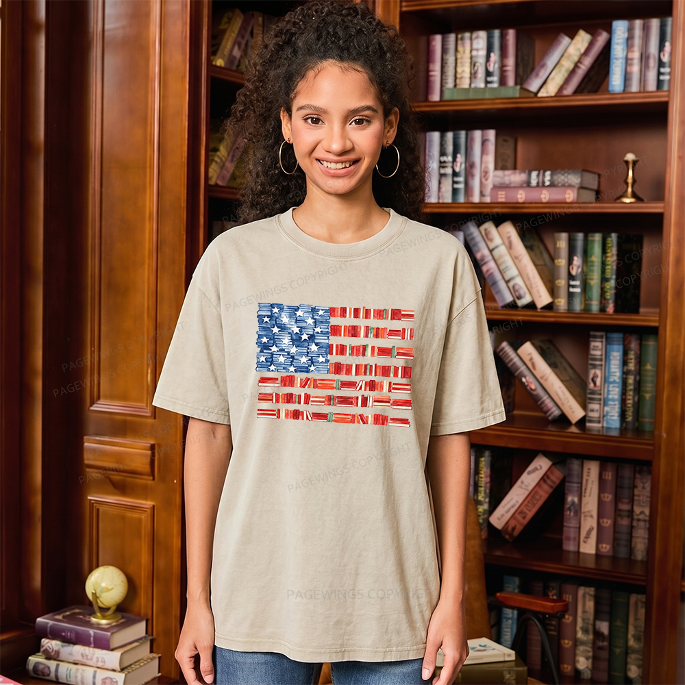 Pagewings Book Flag Unisex Washed T-shirt