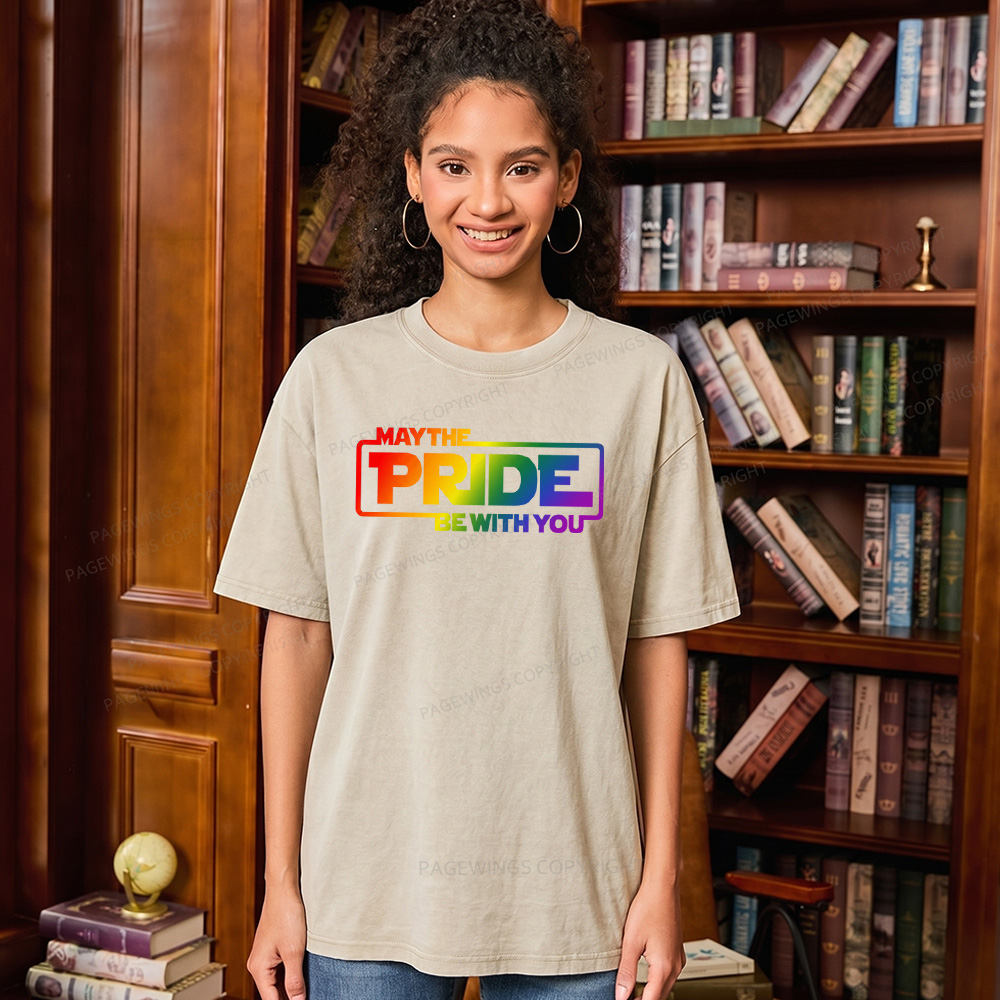 Pagewings May The Pride Be With You Unisex Washed T-shirt