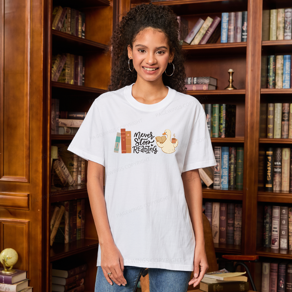 Pagewings Never Stop Reading Unisex Classic T-shirt