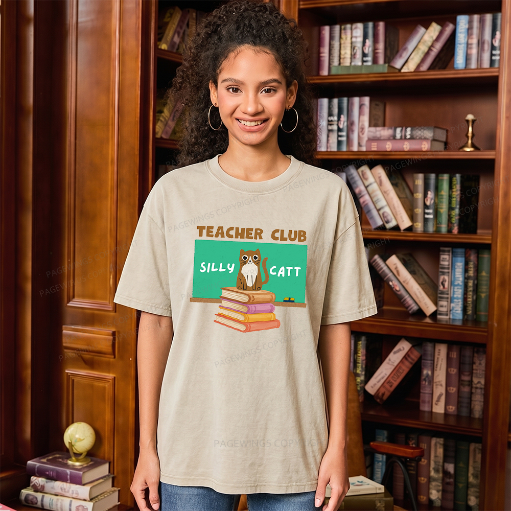 Pagewings Teacher Club Unisex Washed T-shirt