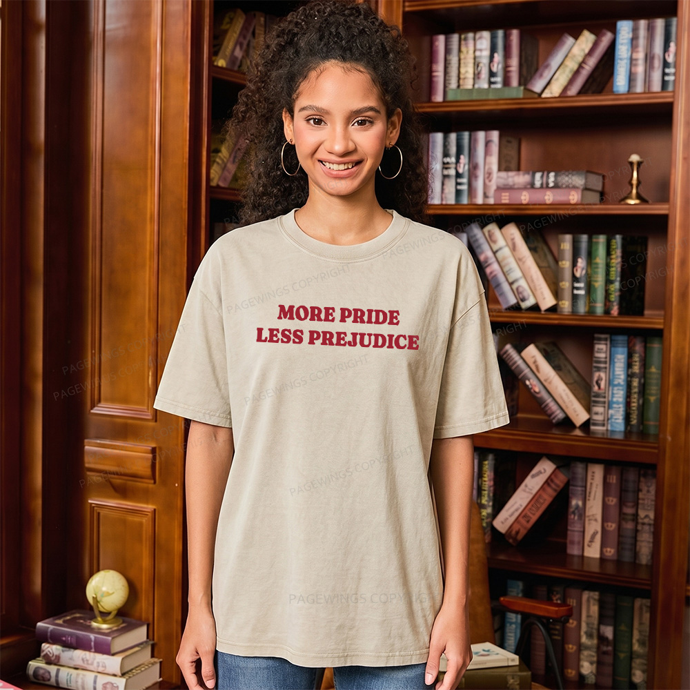 Pagewings More Pride Less Prejudice Unisex Washed T-shirt