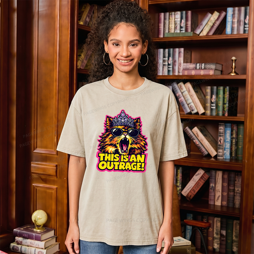 Pagewings This Is An Outrage Unisex Washed T-shirt