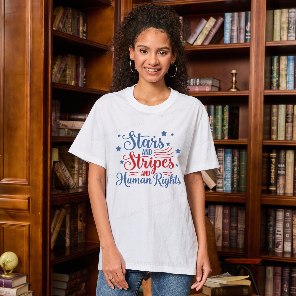 Pagewings Stars and Stripes And Human Rights Unisex Classic T-shirt