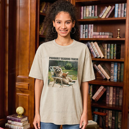 Pagewings Probably Reading Trash Unisex Washed T-shirt