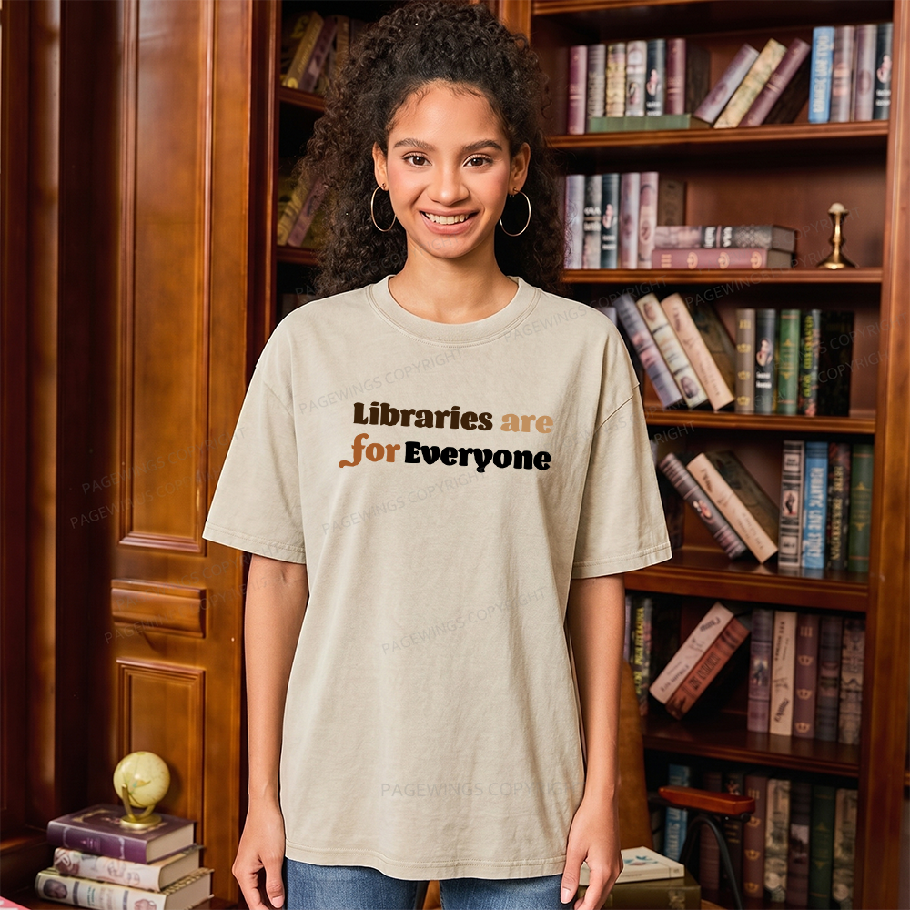 Pagewings Libraries are for Everyone Unisex Washed T-shirt
