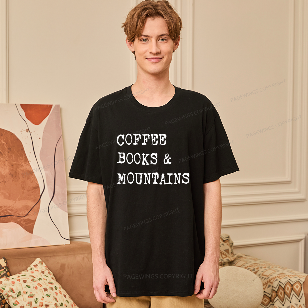 Pagewings Coffee Books Mountains Unisex Classic T-shirt