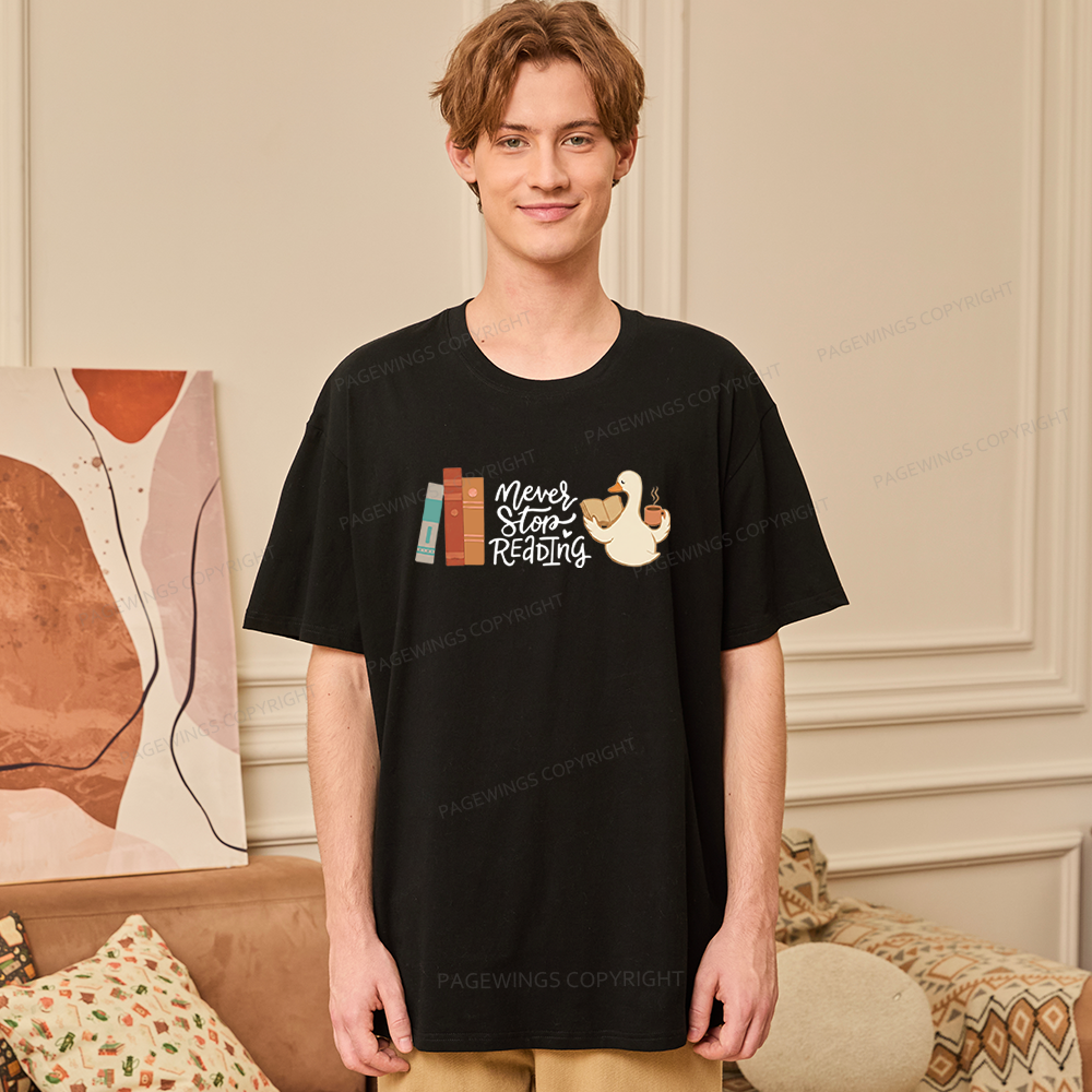 Pagewings Never Stop Reading Unisex Classic T-shirt