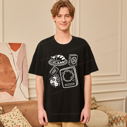 Pagewings Cat And Books Unisex Classic T-shirt