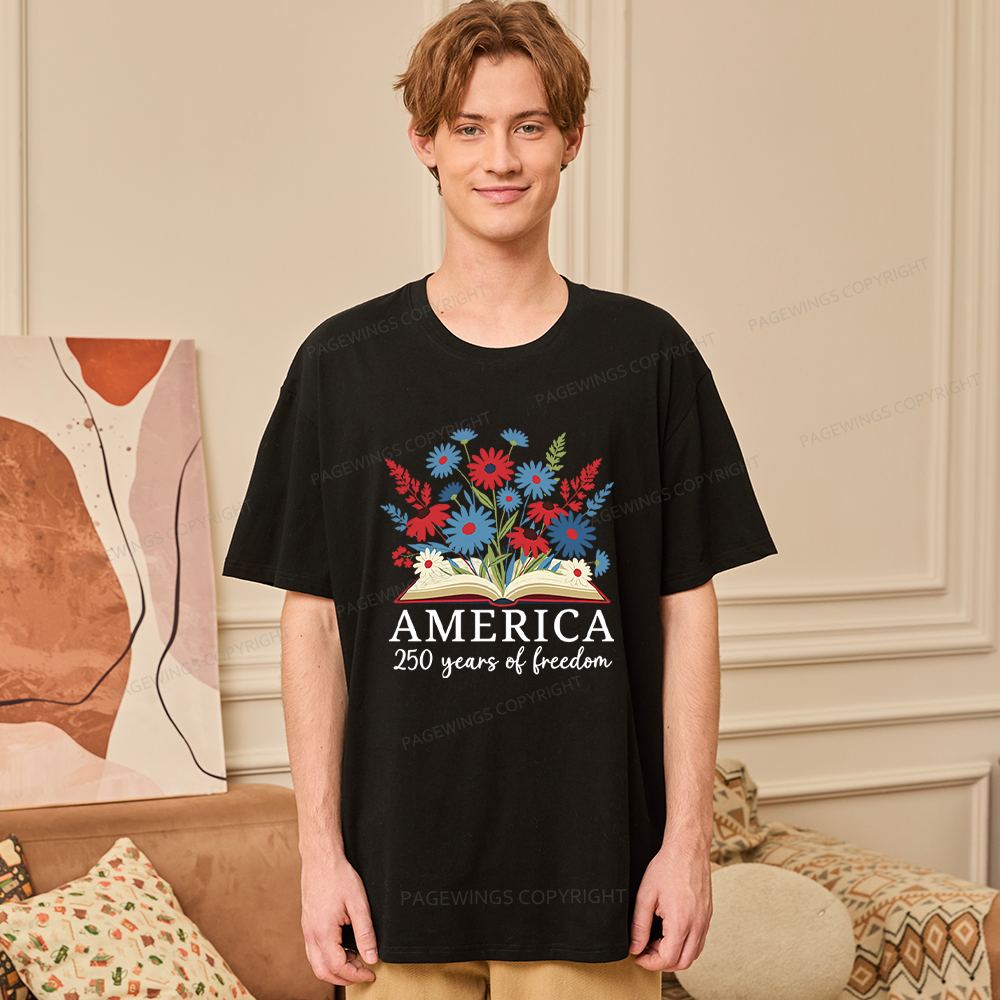 Pagewings Floral Patriotic America 250 Unisex Classic T-shirt