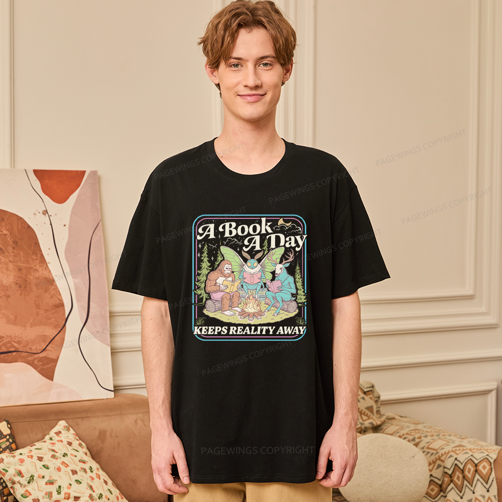 Pagewings A Book A Day Keeps Reality Away Unisex Classic T-shirt