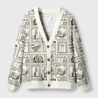 Pagewings Literary Women Light Knit Unisex Cardigan Sweaters