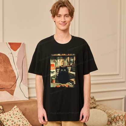 Pagewings Cat Book Lovers Librarian Unisex Classic T-shirt