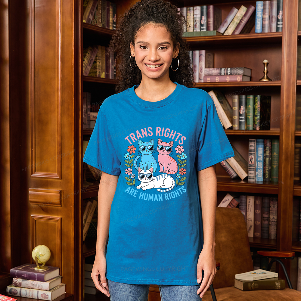 Pagewings Trans Rights Are Human Rights Cat Unisex Classic T-shirt
