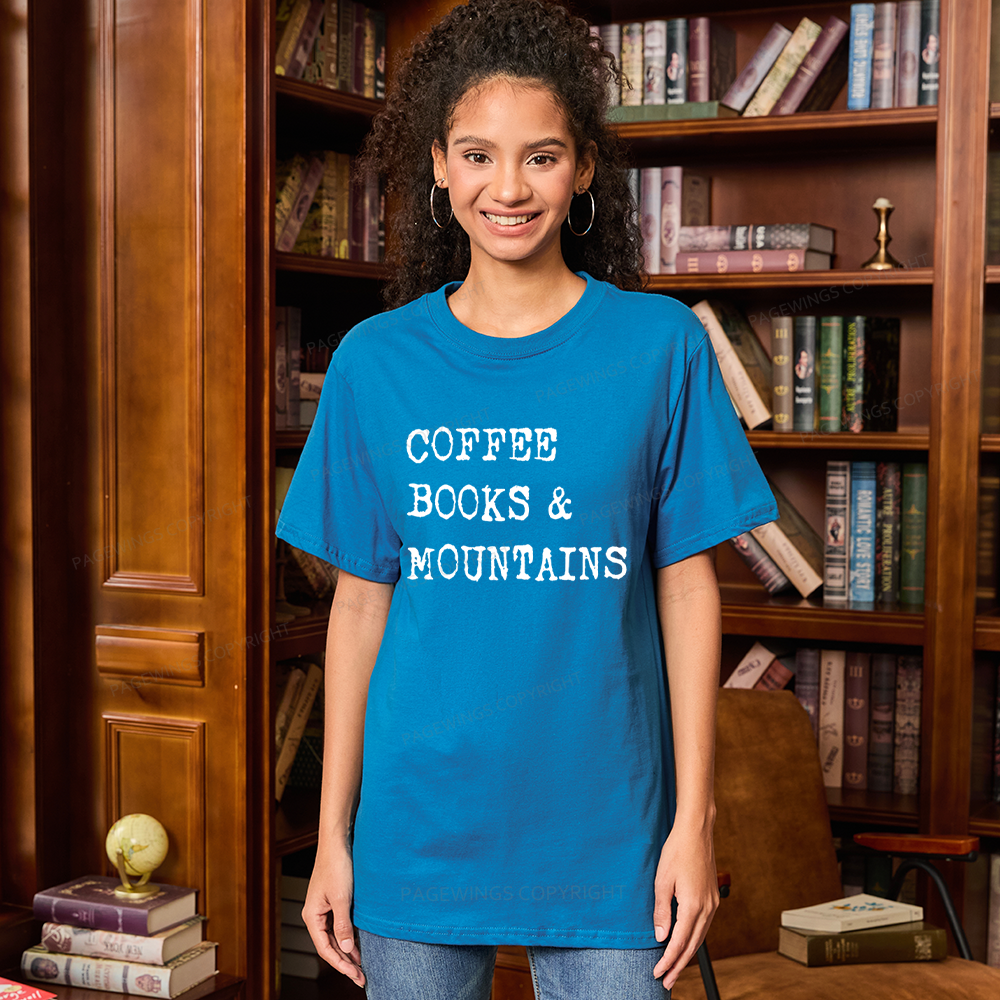 Pagewings Coffee Books Mountains Unisex Classic T-shirt