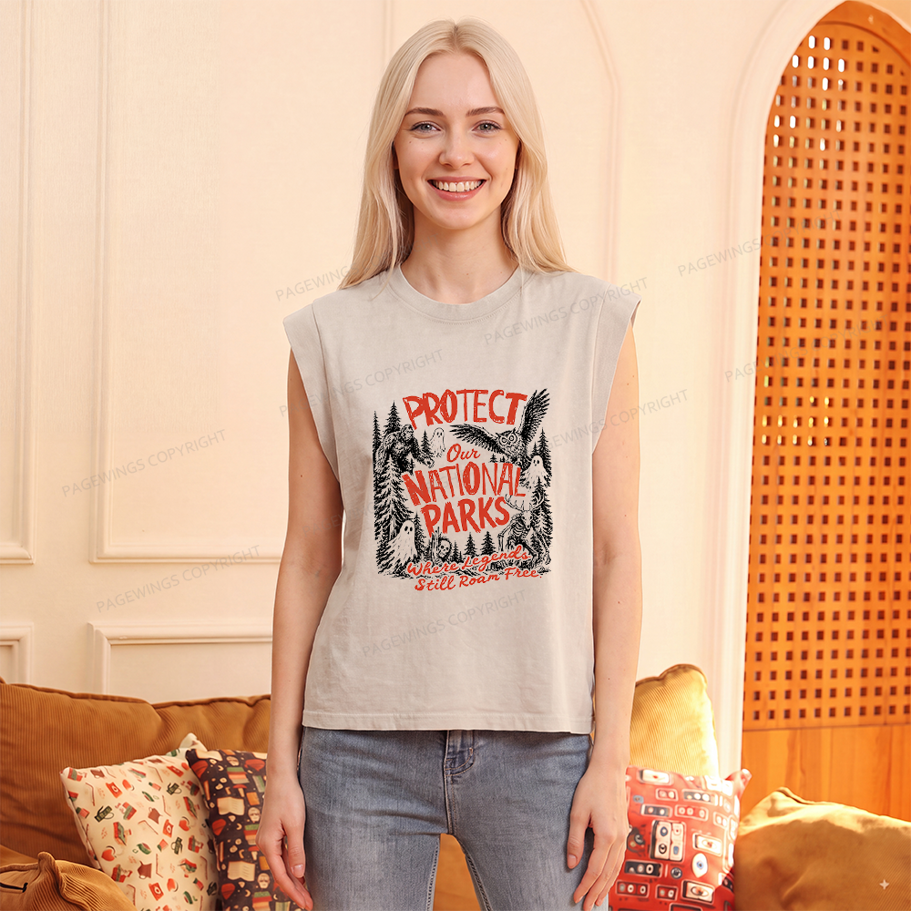 Pagewings Protect National Parks Women's Washed Tank Top
