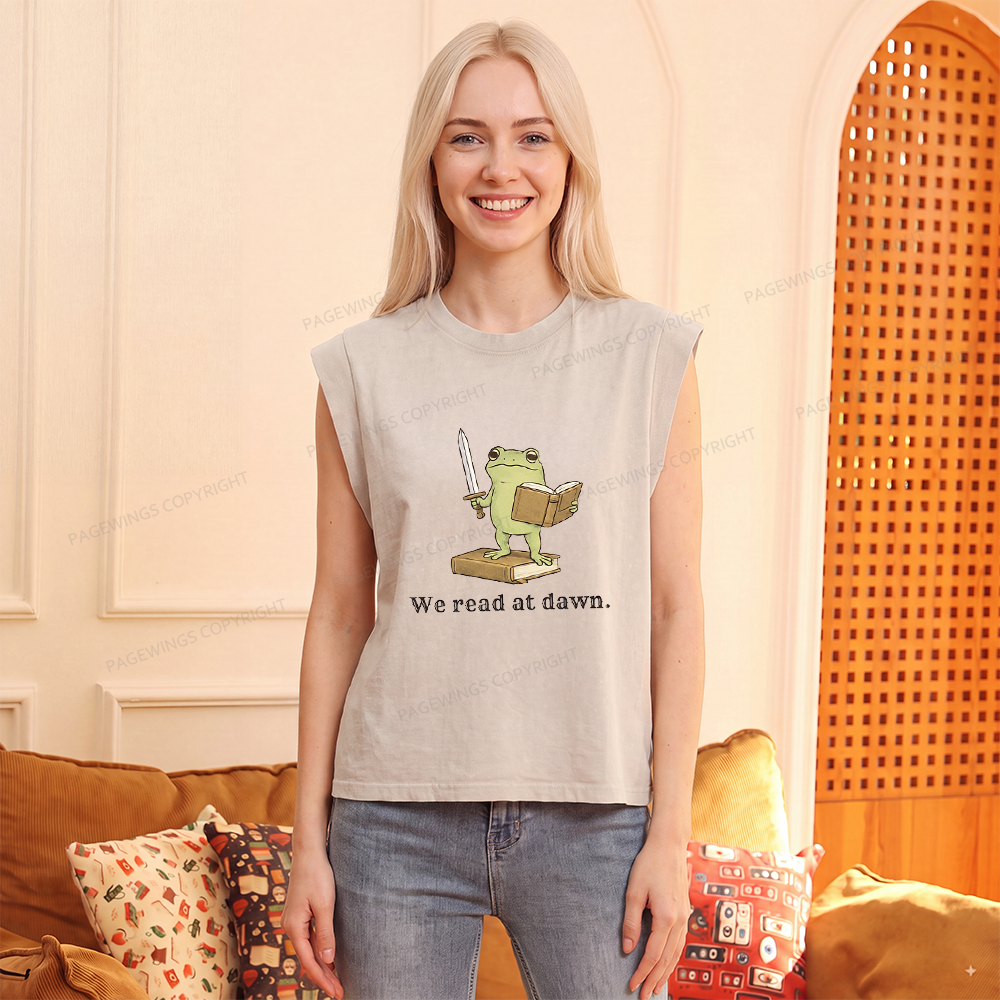 Pagewings We Read At Dawn Women's Washed Tank Top