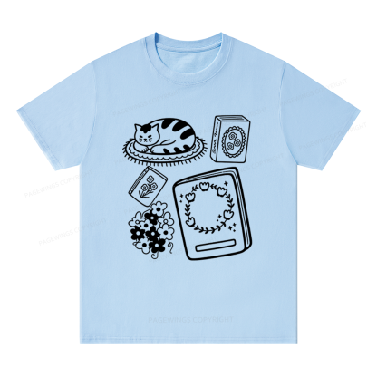 Pagewings Cat And Books Unisex Classic T-shirt