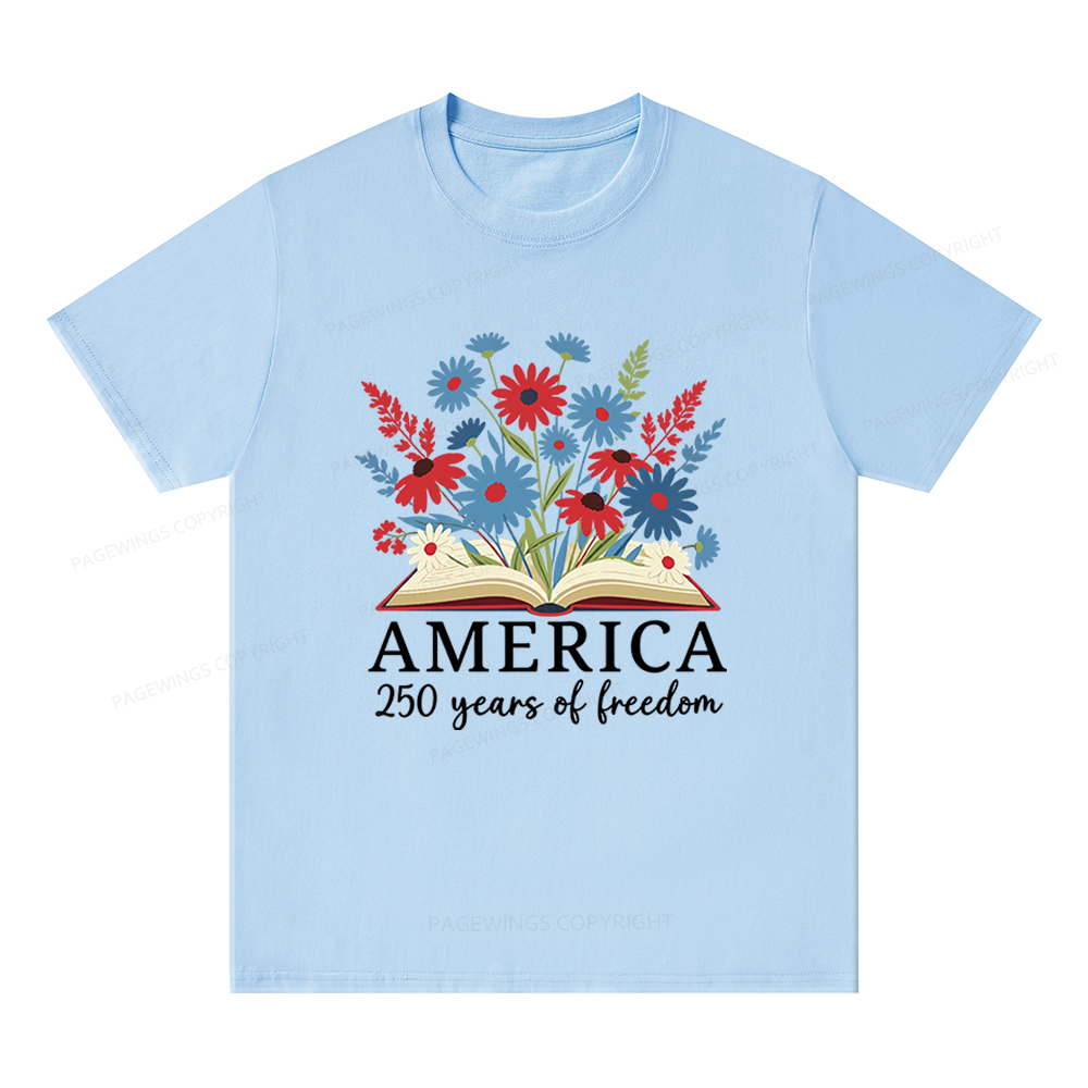 Pagewings Floral Patriotic America 250 Unisex Classic T-shirt