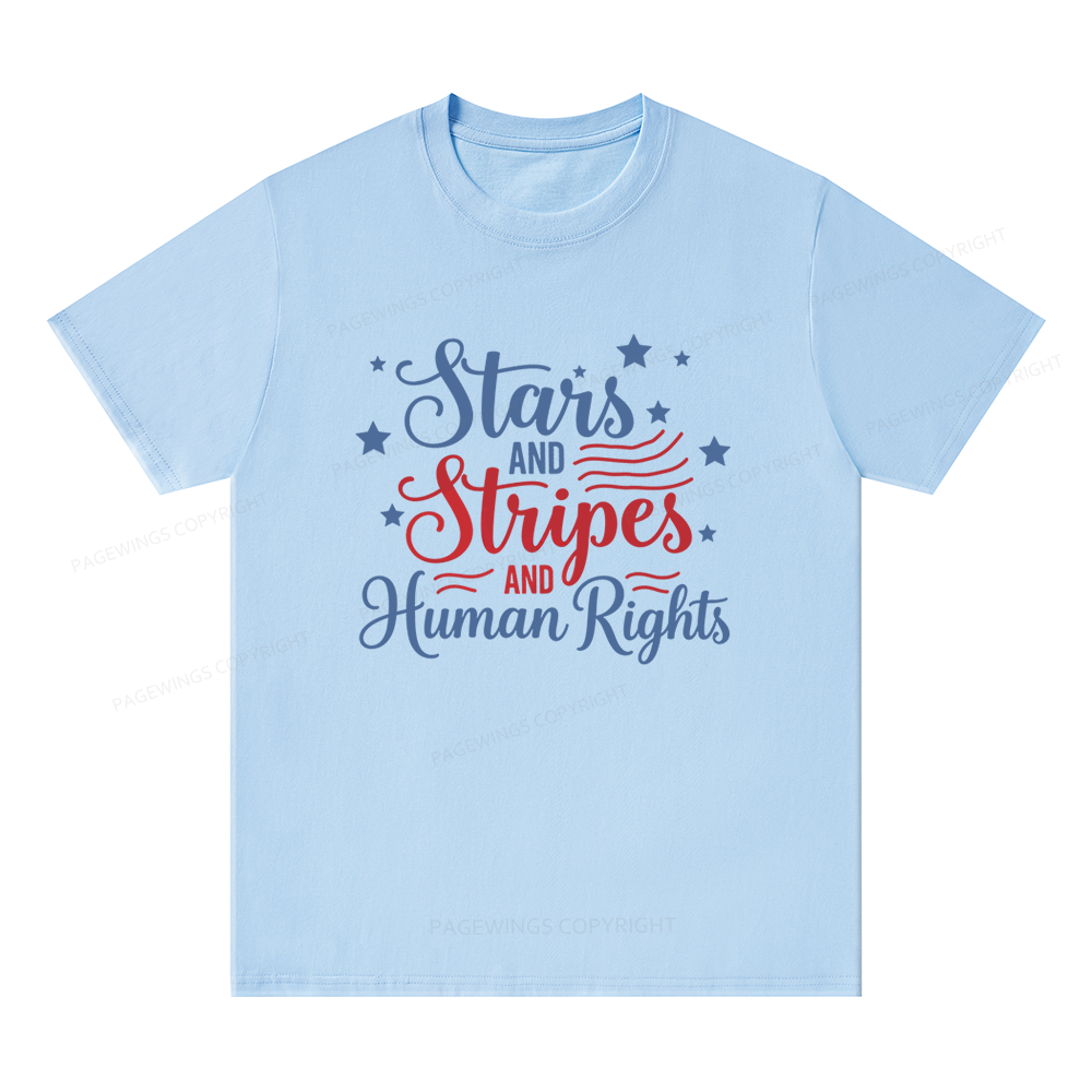 Pagewings Stars and Stripes And Human Rights Unisex Classic T-shirt