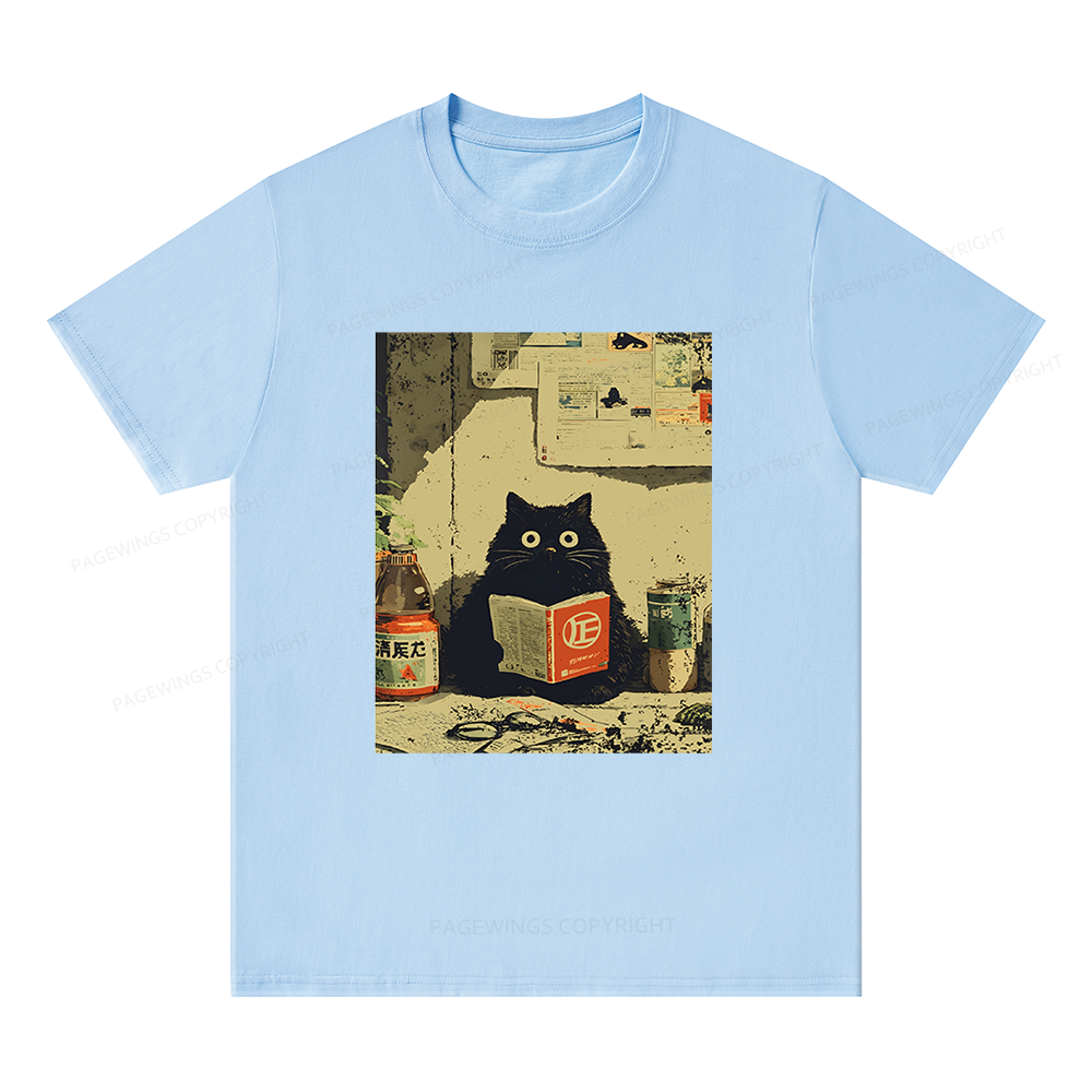 Pagewings Vintage Cat Book Unisex Classic T-shirt