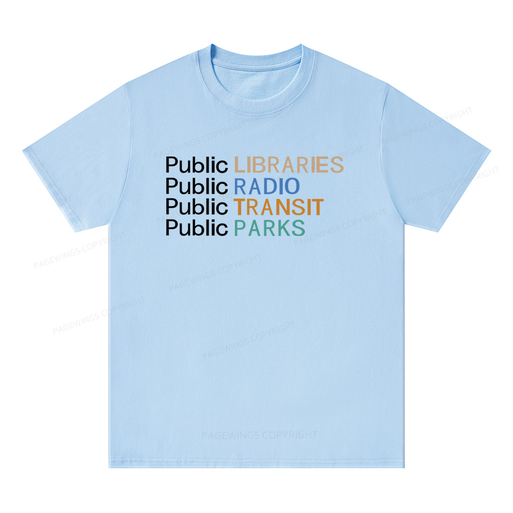 Pagewings Public Libraries Radio Transit Parks Unisex Classic T-shirt