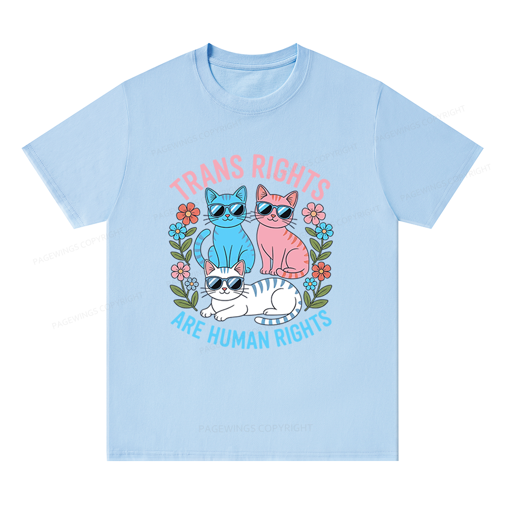 Pagewings Trans Rights Are Human Rights Cat Unisex Classic T-shirt