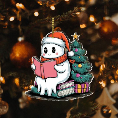 Pagewings Personalized Christmas Bookworm Girl Ornament